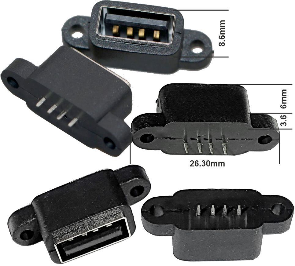 Conector USB 2.0 Hembra de panel